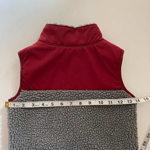 Carter’s Vest Kid's‎ 5/5A Red Gray Sherpa Full Zip Fleece - Picture 5 of 9